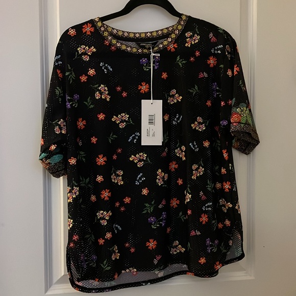 Johnny Was Active large Nani  mesh, oversize crop tee - Picture 2 of 6